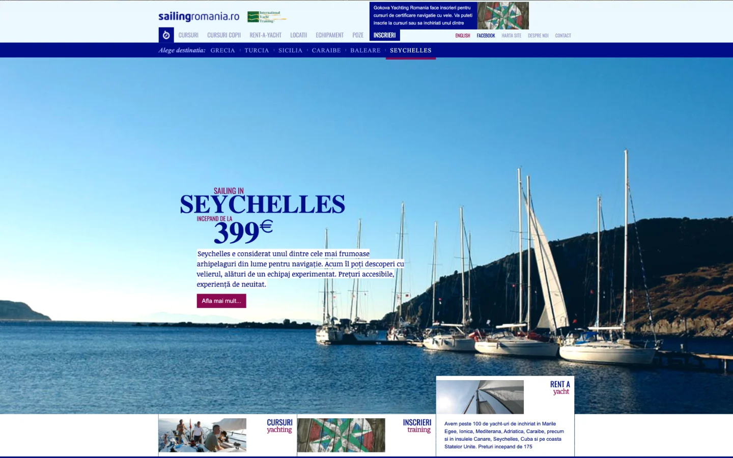 Sailing Romania website